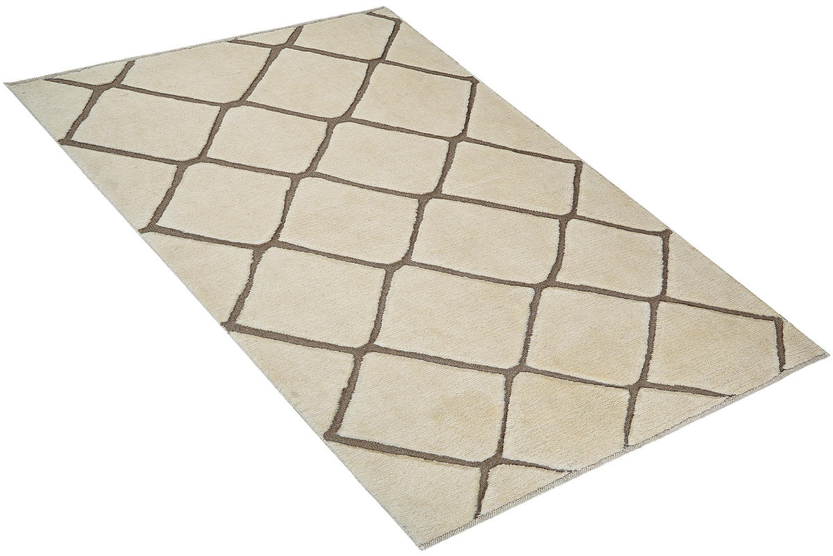 TEPPICH Gabbeh Beige 190/148 cm Schurwolle - Beige, Textil (148/190cm) - Looma