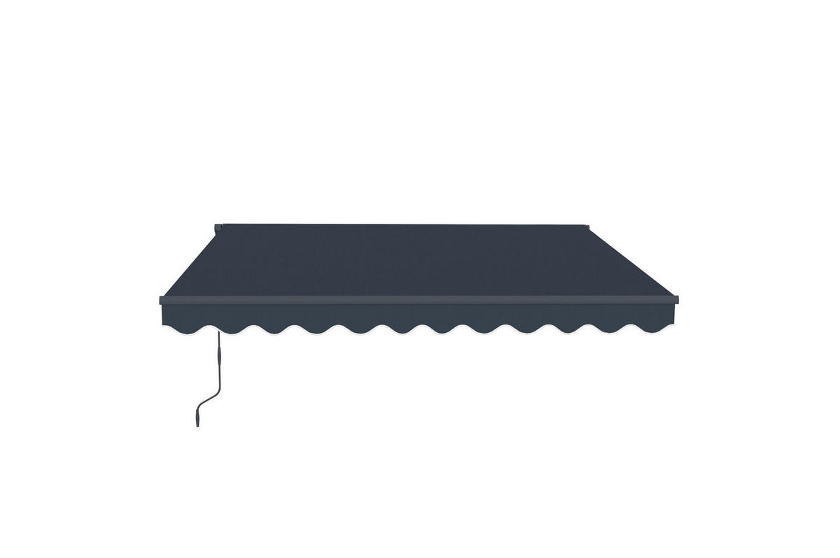 MONOBLOCK-MARKISE VECCHIO Grau 3m x 2,5m - Premium-Leinwand 320g/m² - Grau, Metall (295/270/250cm) - Cazeboo