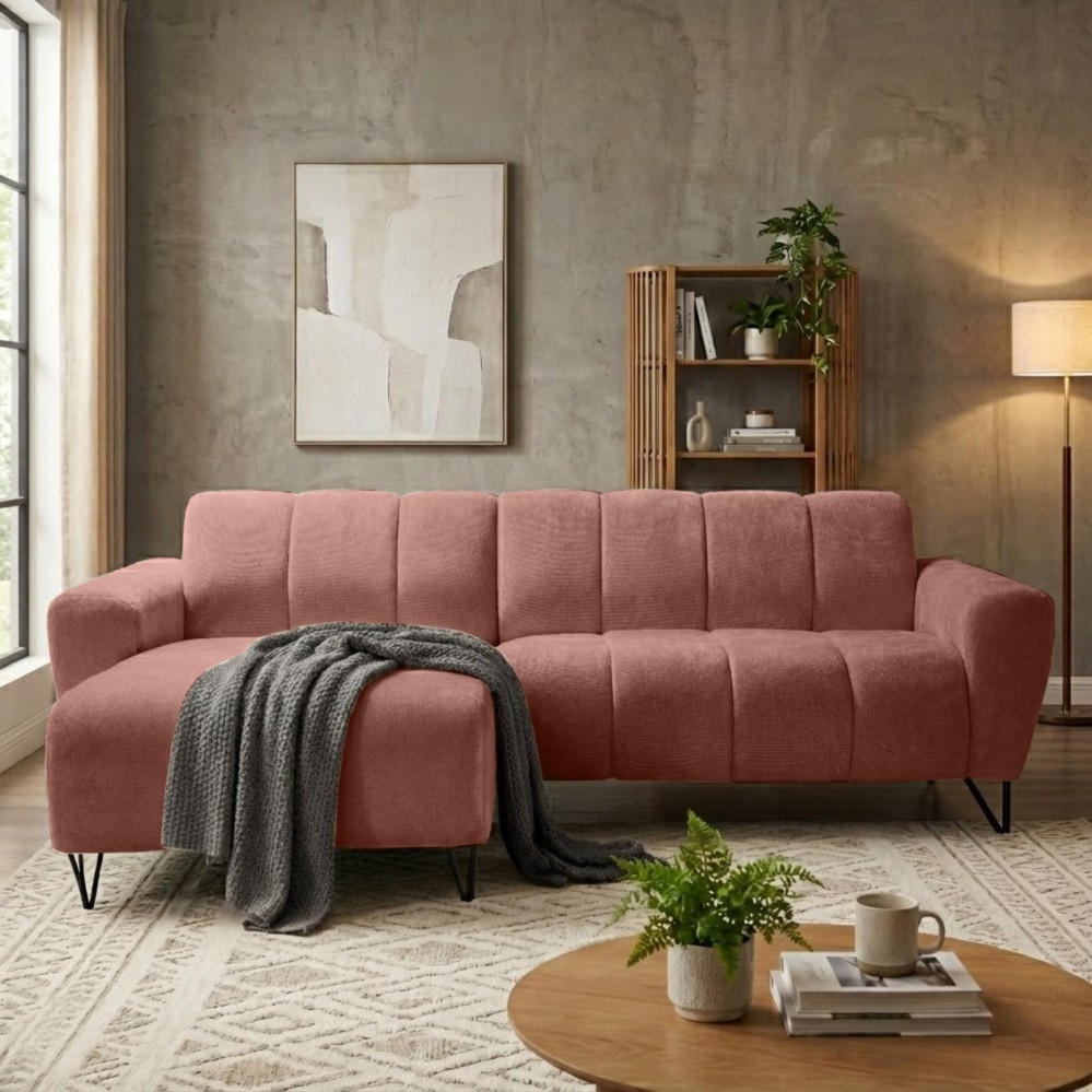 Thumbnail - Beautysofa Ecksofa, Rot, Dunkelrot, Textil, L-Form, 256x165 cm, Wohnzimmer, Sofas & Couches, Wohnlandschaften, Ecksofas