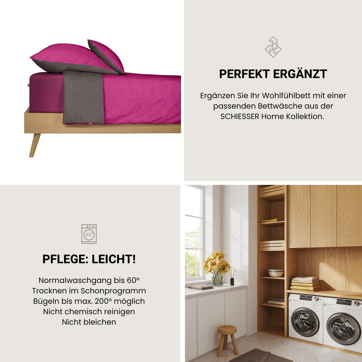 SPANNBETTLAKEN Flexi - 95/5 - 150 x 200 cm - Beere - Beere, Textil (150/200cm) - SCHIESSER