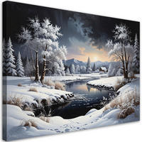 LEINWANDBILD Weihnachten 120x80cm - Schwarz, Textil (120/80cm) - Feeby