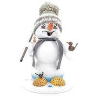 RAUCHFIGUR Schneemann Weiß Vogelhändler 19 cm - Multicolor, Holz (15/19/0.1cm)