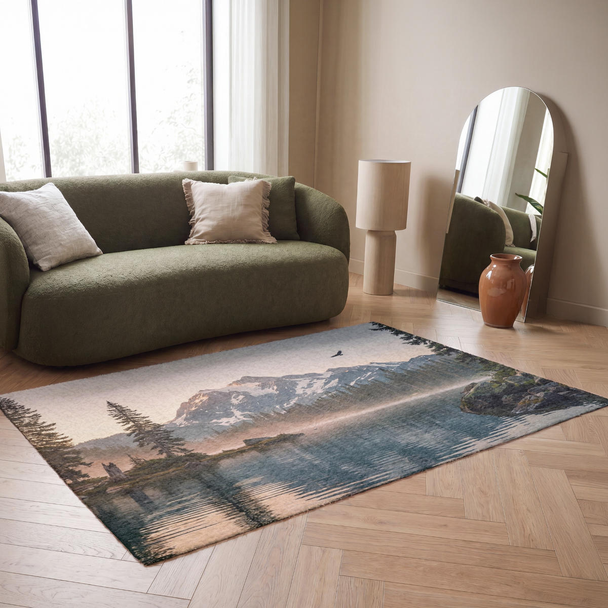 KOBERCE - Hory - Voda - Stromy - 180x120 cm - viacfarebná, textil/plast (180/0.4cm) - OnlyWow