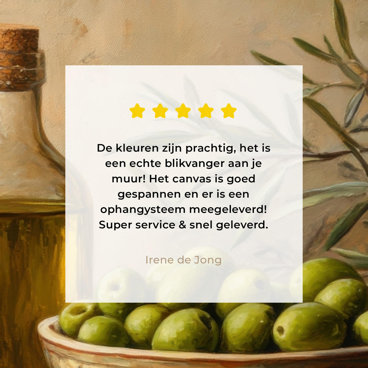 LEINWANDBILD Oliven - Stilleben - Vintage Wandbilder 80x60 cm - Olivgrün, Textil (80/60cm) - MuchoWow