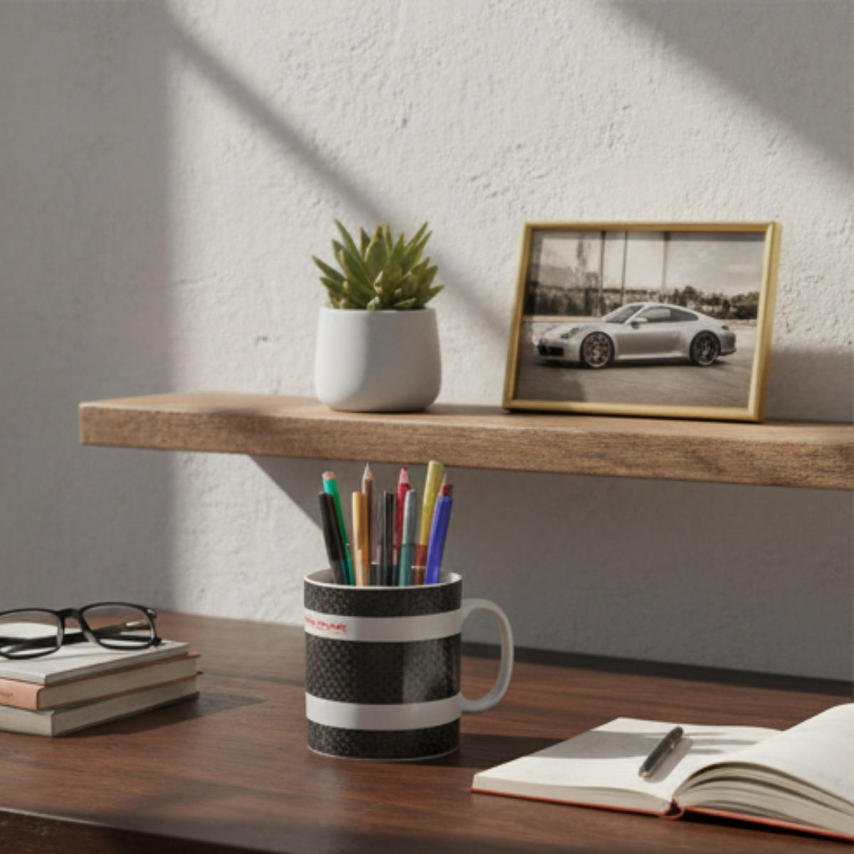 KAFFEEBECHER 919 Mehrfarbig Keramik 500ml - Rot/Schwarz, Keramik (0.5L) - Porsche