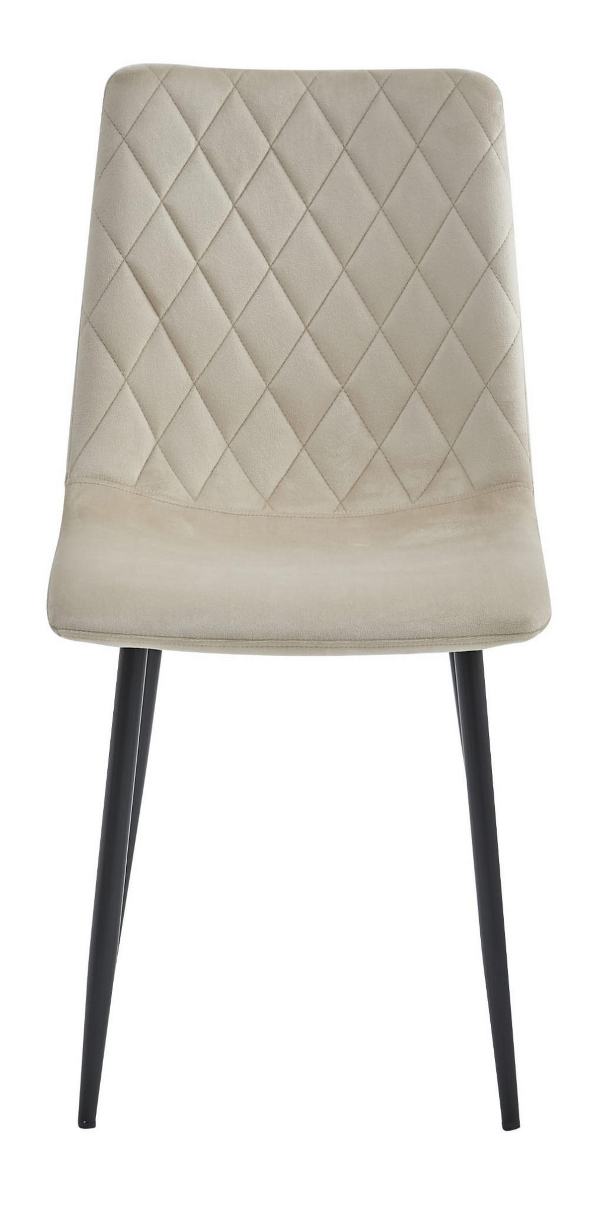 STUHL SCANNO 6-er Set, Beige, mit Samtstoff gepolstert - Beige, Textil/Metall (45/89/53cm) - Komodee
