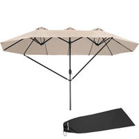 SONNENSCHIRM Silia, UV-Schutz 50+, inklusive Windsicherung und Schutzhülle, beige - Beige, Metall (270/460cm) - tectake