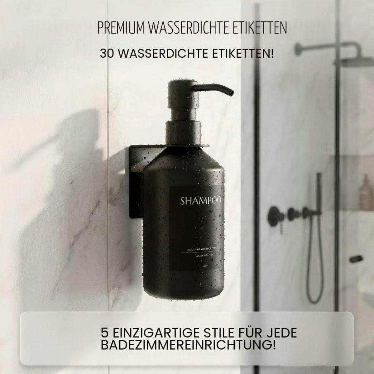 SEIFENSPENDER Wandmontage Schwarz 500ml - Schwarz, Kunststoff (8/23/8cm)