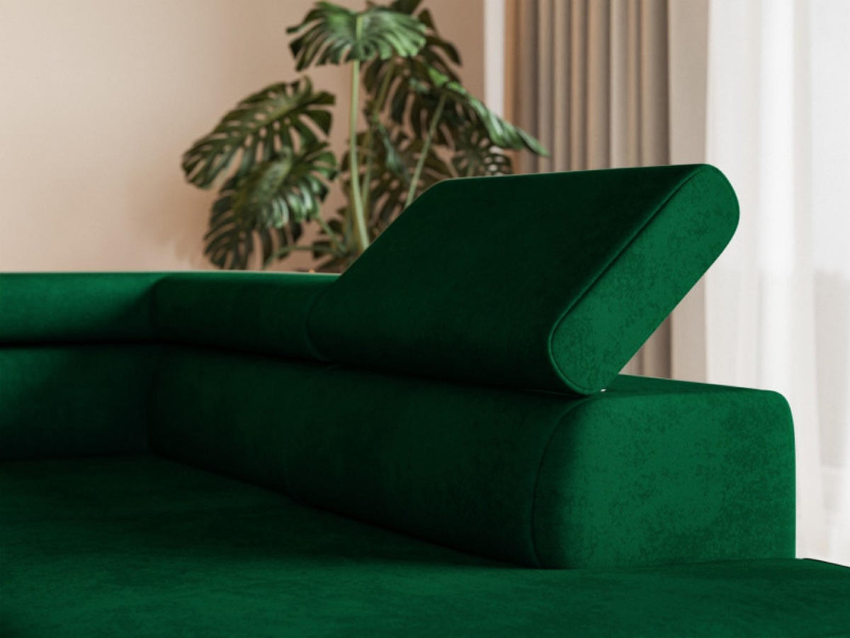 ECKSOFA Flaschengrün ALEX Mit Verstellbaren Kopfstützen Rechts - Grün, Textil (203/274cm) - Sepro Meble