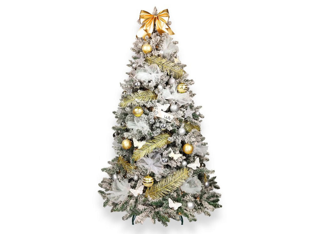 WEIHNACHTSDEKORATIONEN 6er-Set Schmetterlinge weiß-gelb Mix 10 cm - Gelb/Weiß, Kunststoff/Metall (10/10/10cm) - LAALU