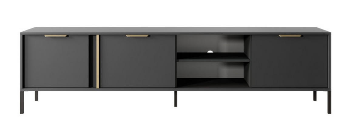 TV-LOWBOARD Anthrazit LARYSA F - Graphitfarben, Holzwerkstoff (202.9/53.4/39.5cm) - Sepro Meble