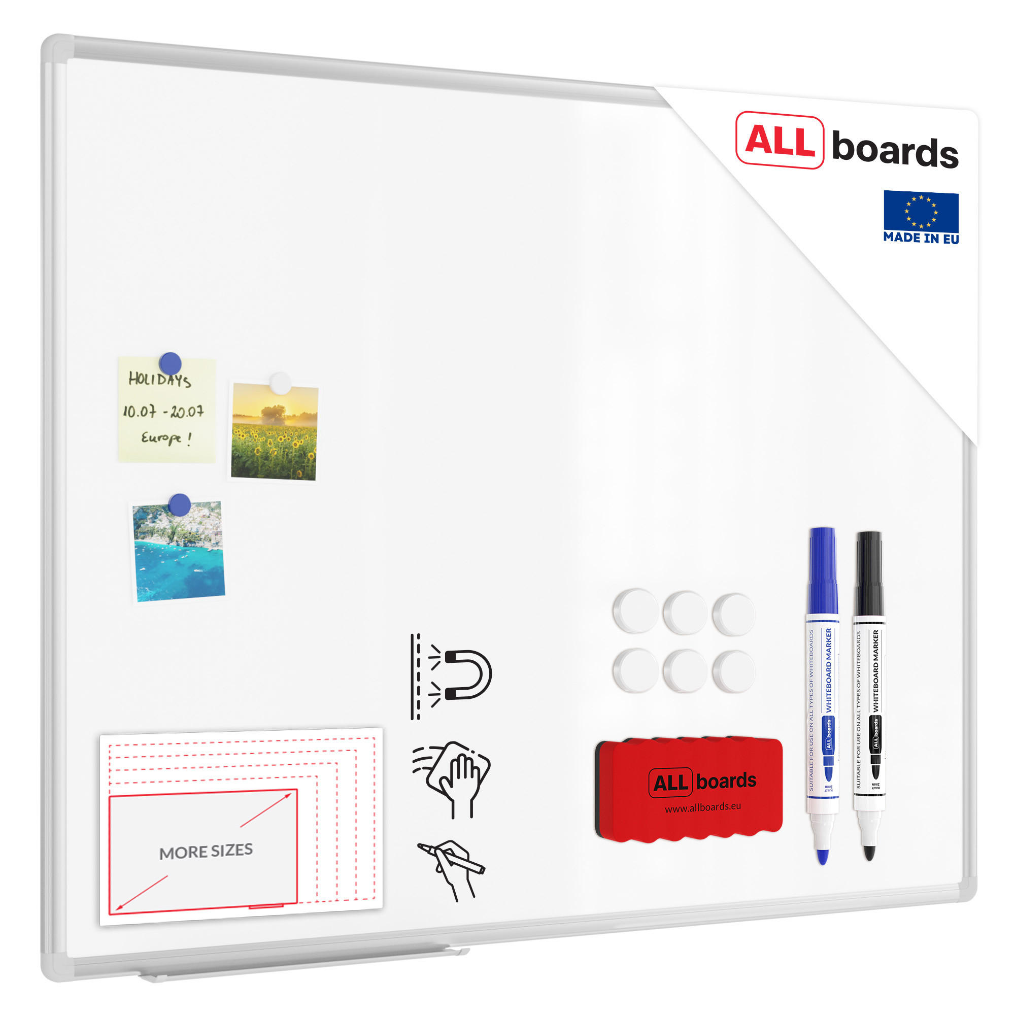 WHITEBOARD Magnetisch - PREMIUM EXPO Alurahmen 100x80cm - Weiß, Metall (100/80/1.6cm) - ALLboards