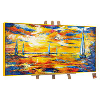 GEMÄLDE Meer Mirage Schattenfugenrahmen Gelb 160x80 cm - Gelb, Holz (160/80cm) - YS-art gallery