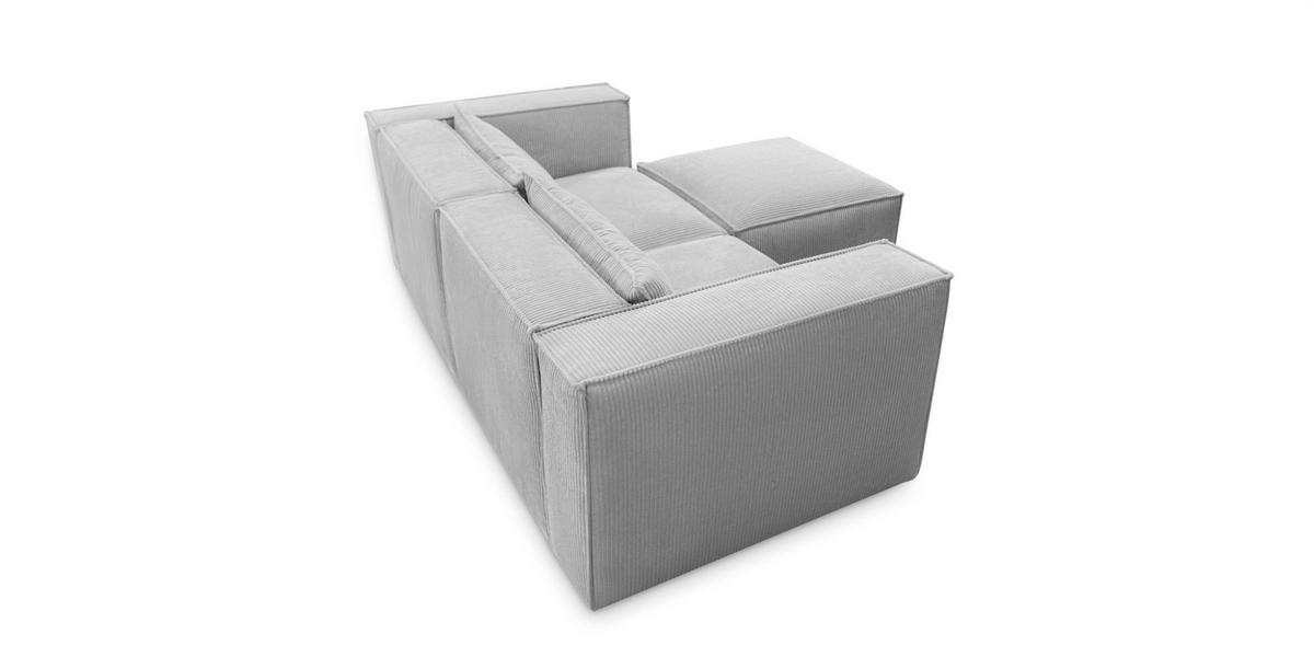 ECKSOFA Nevio Xs - Grün, Holzwerkstoff/Textil (210/185cm) - Fun Möbel