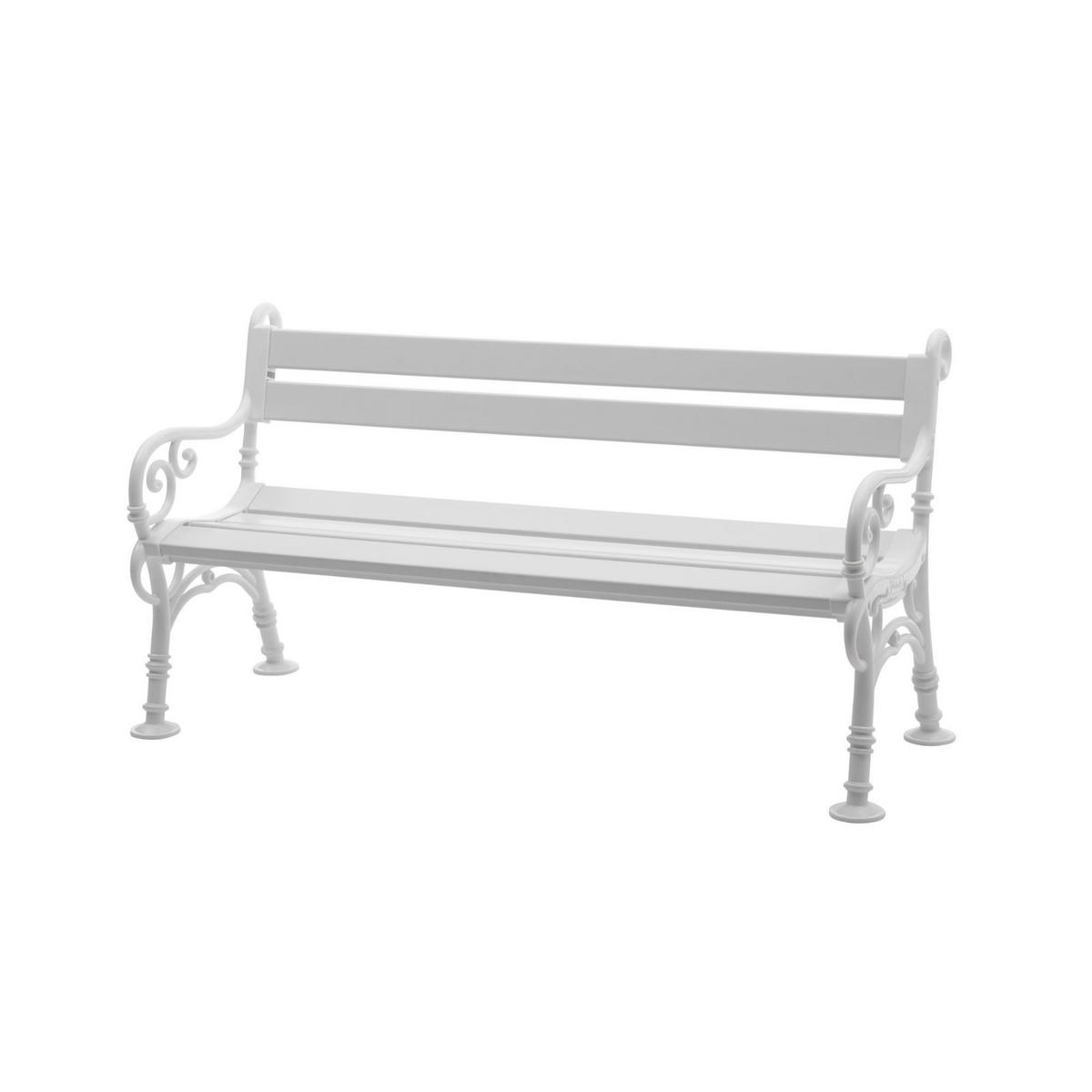 GARTENBANK Curacao 3 Sitzer Weiß 85 x 160 x 60 cm Witterungskunststoff & UV Beständiger Kunststoff - Weiß, Kunststoff (160/85/60cm) - PROREGAL