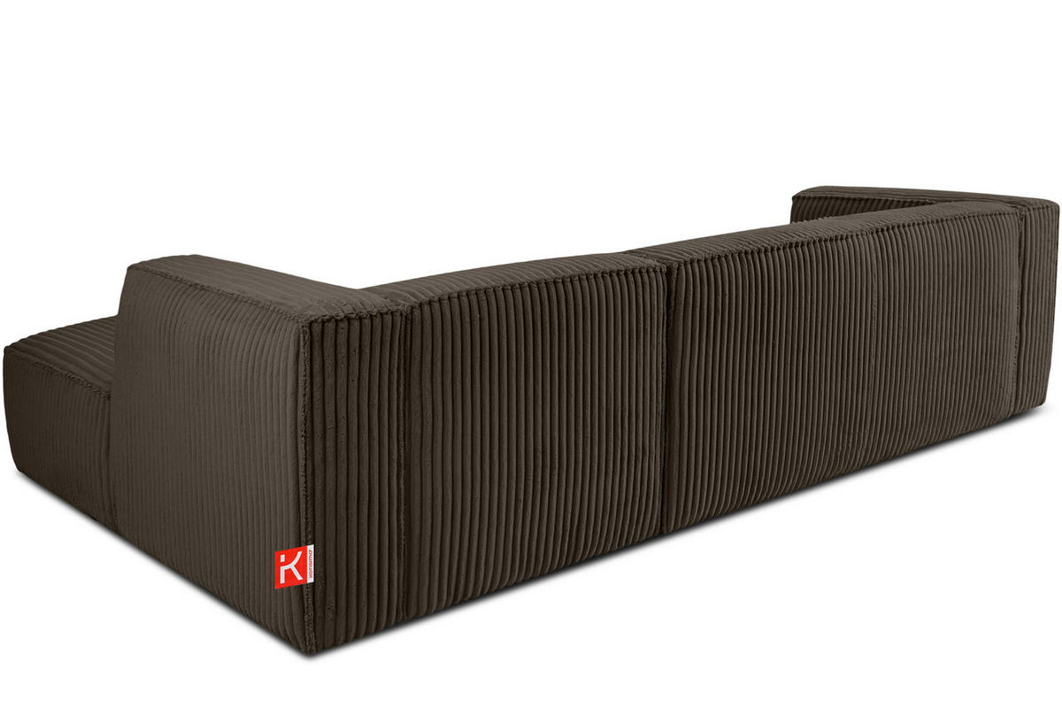 ECKSOFA-RECHTS FEROX Modern, Cord-Stoff, braun - Braun, Textil (305/175cm) - KONSIMO®