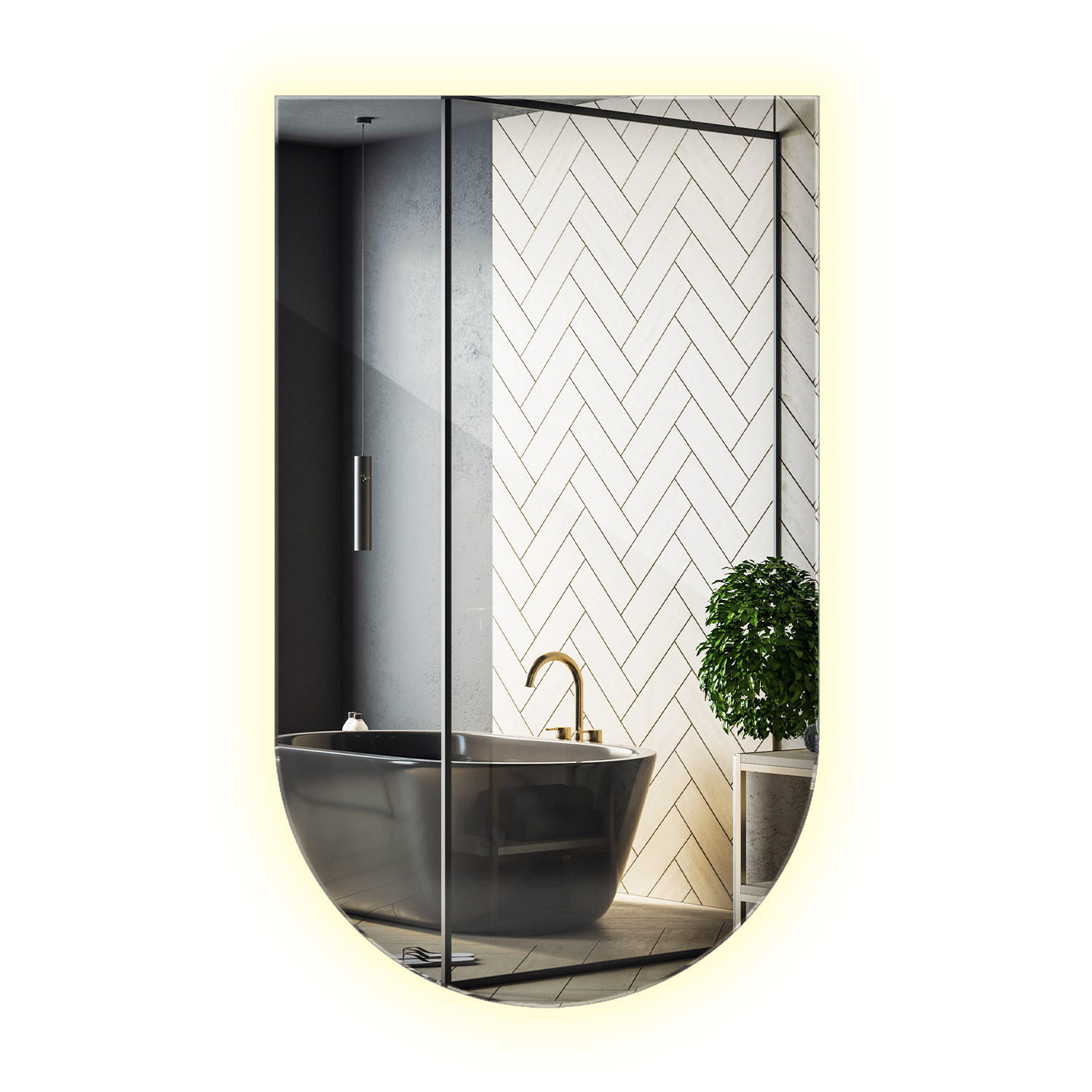 LED SPIEGEL 50x90 cm Neutralweiß 4000K - Transparent, Glas (50/90/0.4cm) - Wallfluent