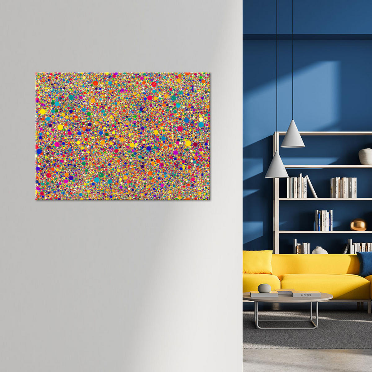 LEINWANDBILD Farbenfrohe Punkte Abstraktion 120x80cm - Multicolor, Textil (120/80cm) - Feeby