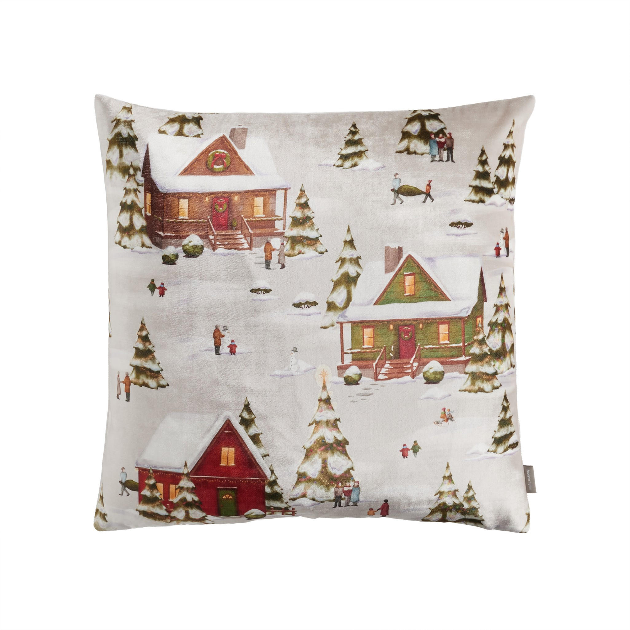 KISSENBEZUG Winhurst, 45x45cm, Beige, Weihnachten Kissenhülle, Weihnachtsdeko, Christmas, Weihnachtsmotiv Sofakissen Dekokissenbezuge - Beige, Kunststoff (45/45cm) - home&you