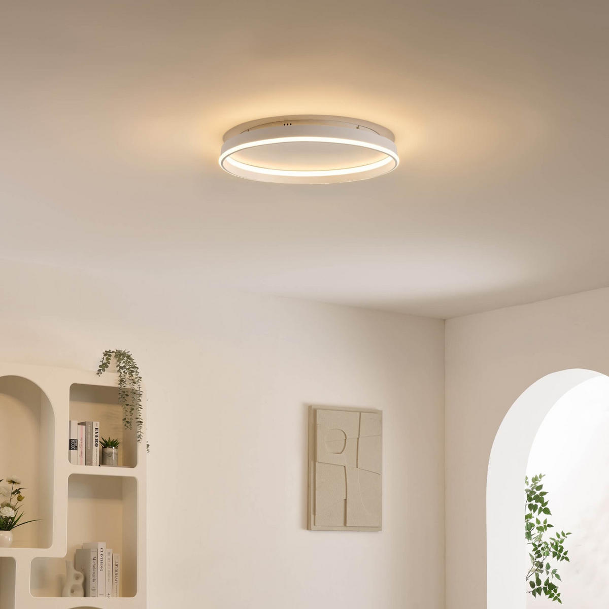 DECKENLEUCHTE Soléane, Weiß, 6.5cm - Weiß, Metall (6/60/6.5cm) - KOSILUM