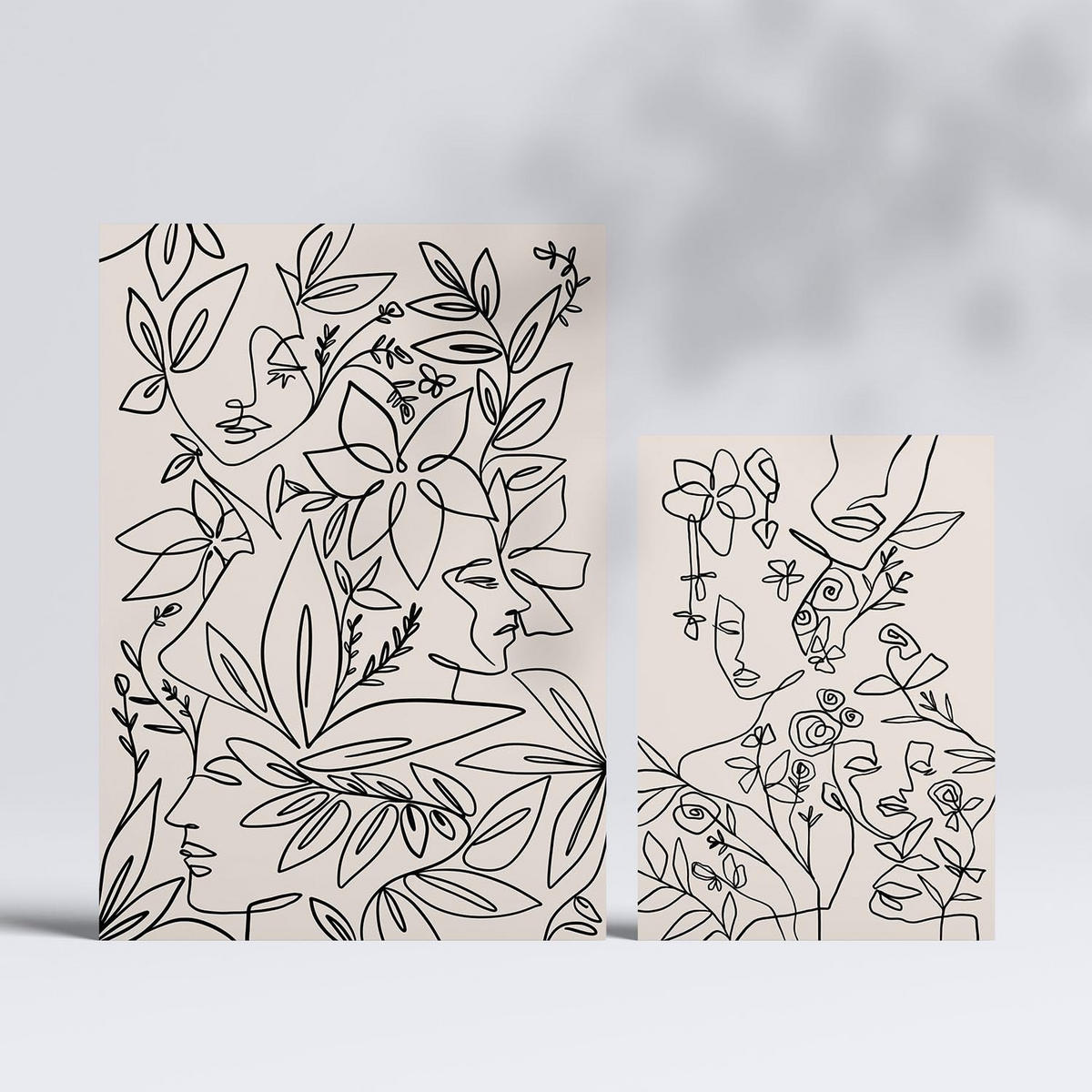 POSTER Set Mit 6 Ruffenrahmen 1 In Blume Zusammenfassung Ästhetische Dekorative Gemälde Für Ihr Wohnzimmer, Schlafzimmer, Zuhause A3 & A4 Rahmenlos - Klar, Papier (29/3cm) - Nacnic