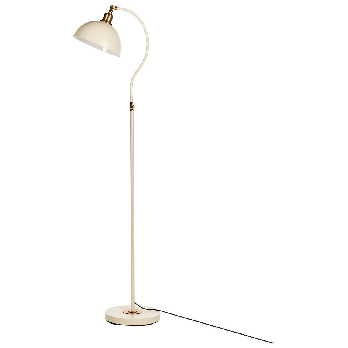 STEHLAMPE Beige/Weiß/Gold Lennon - Beige/Goldfarben, Metall (38/28/145cm) - Beliani