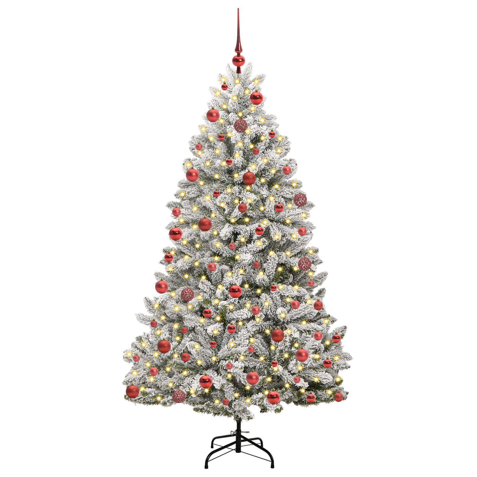 vidaXL Weihnachtsbaum Grün, Weiß, Rot 180 cm