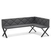 ECKBANK rechts VERO X Kunstleder gesteppt, 168/128cm Dunkelgrau - Dunkelgrau, Kunststoff/Textil (128/168cm) - Idohome