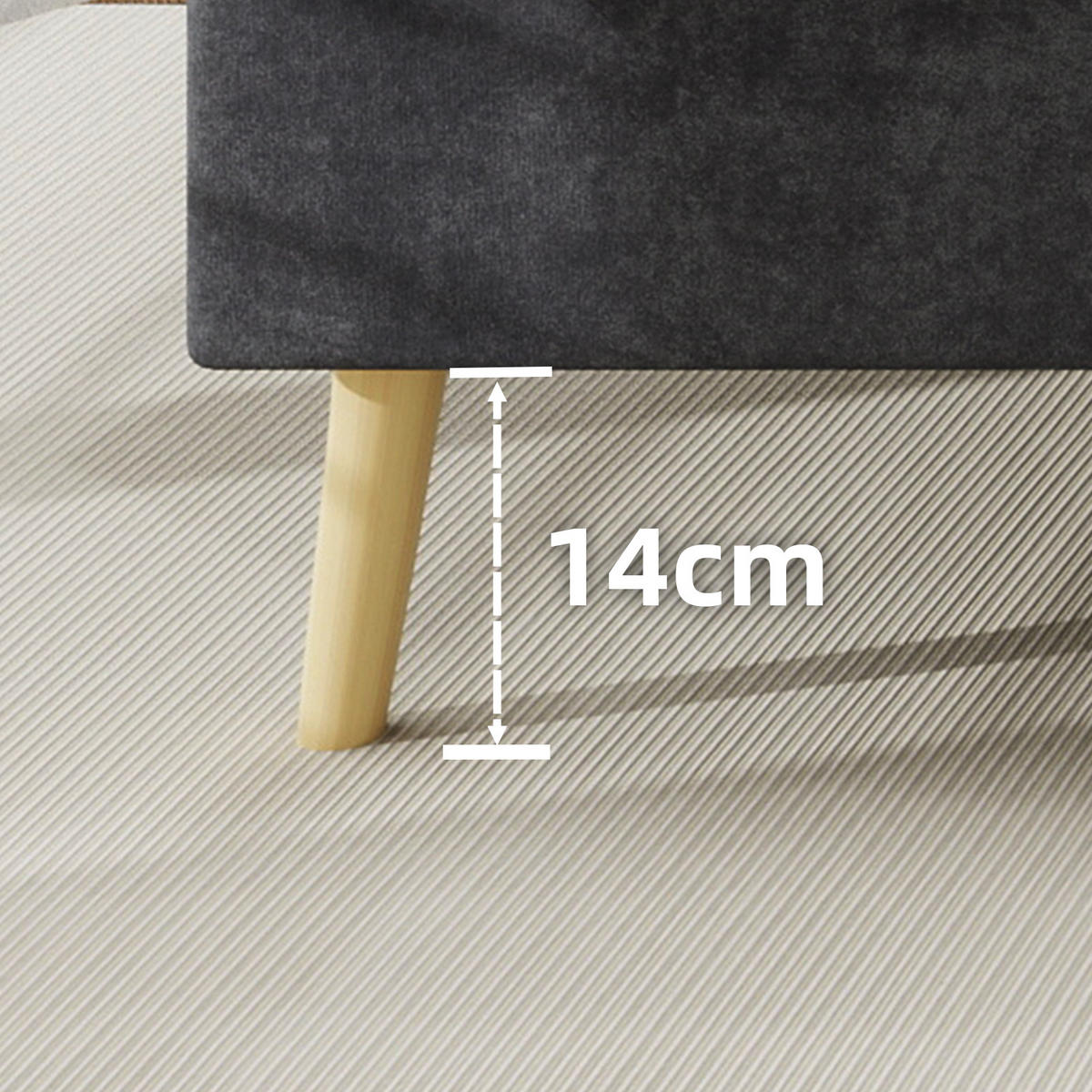 POLSTERBETT 140x200 cm Samt ohne Stauraum grau - Grau, Textil (140/200cm) - LEBENLANG