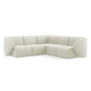 ECKSOFA Bouclé Stoff Beige - Sandfarben/Schwarz, Holzwerkstoff/Kunststoff (251/251cm) - Makamii