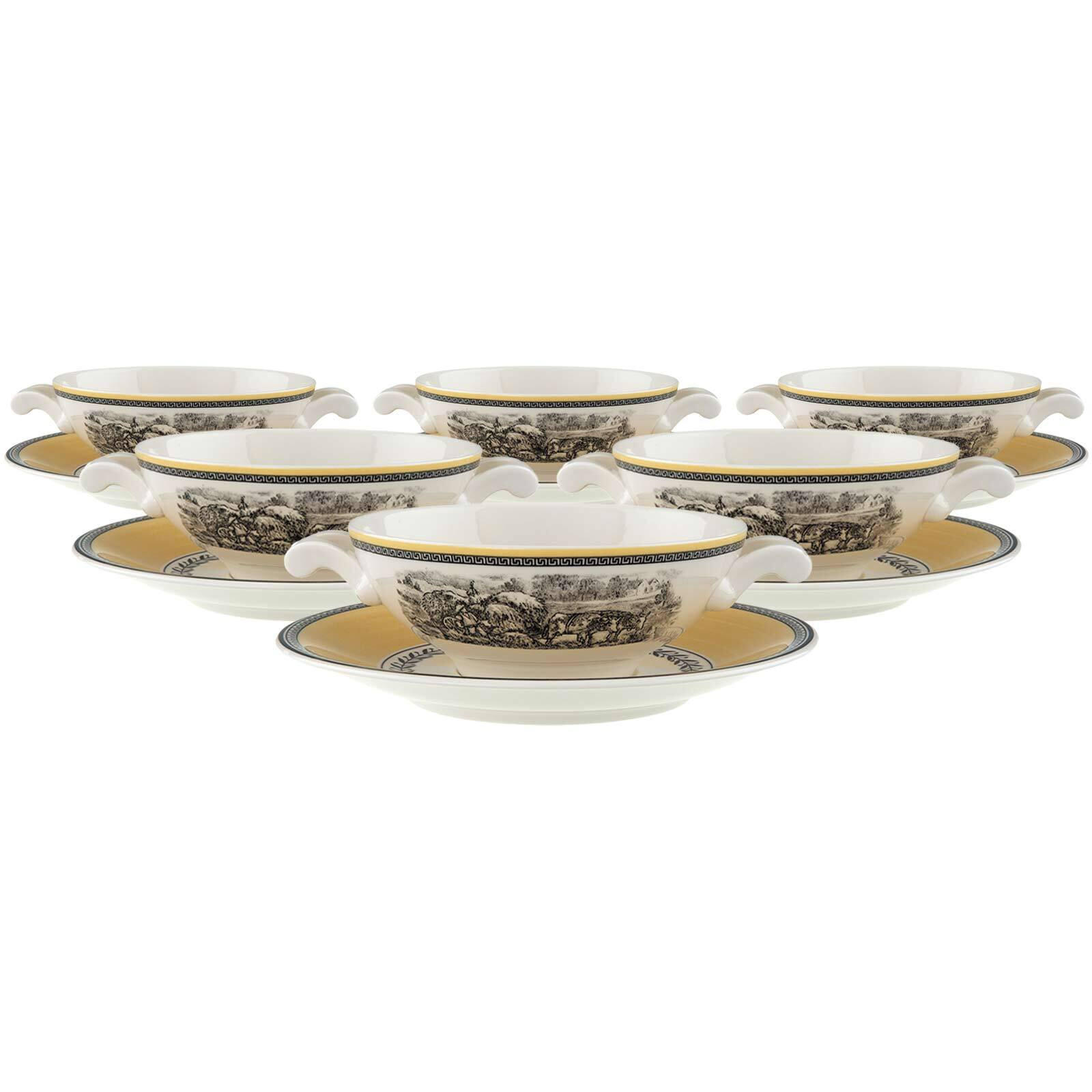 SUPPENTASSEN MIT UNTERTASSEN Audun Ferme bunt 400 ml 6er Set - Multicolor, Keramik (0.4L) - Villeroy & Boch