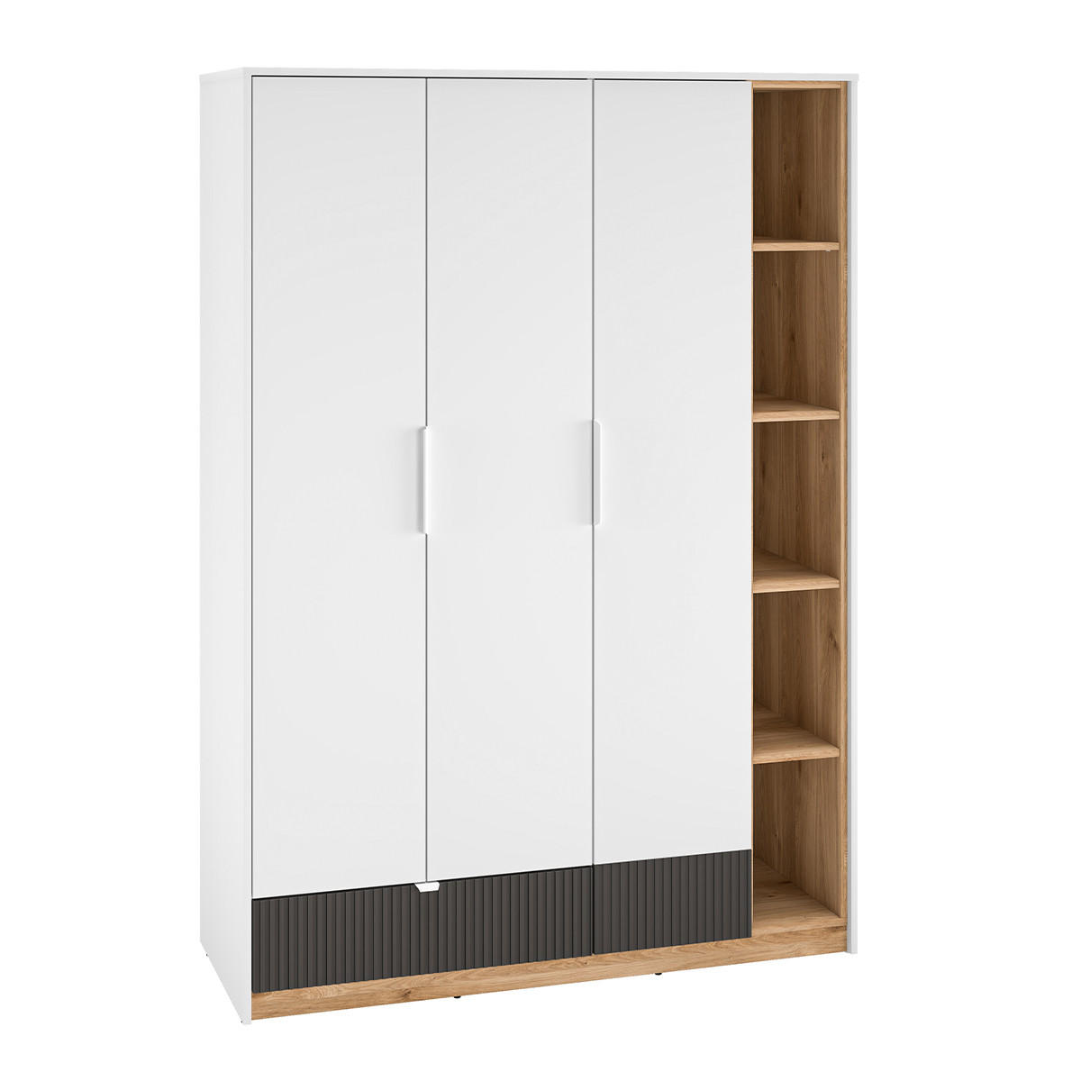 SCHRANK 3 Türen Ronan Weiß - Weiß, Holzwerkstoff (138/196/53cm) - Petits-meubles