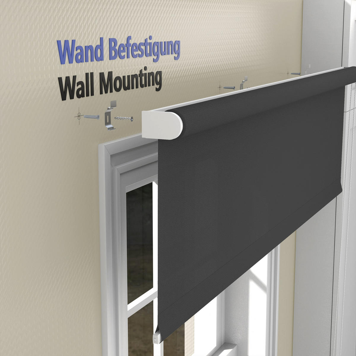 ROLLO blickdicht - Schwarz, Textil (60/150cm) - Deco-Raum