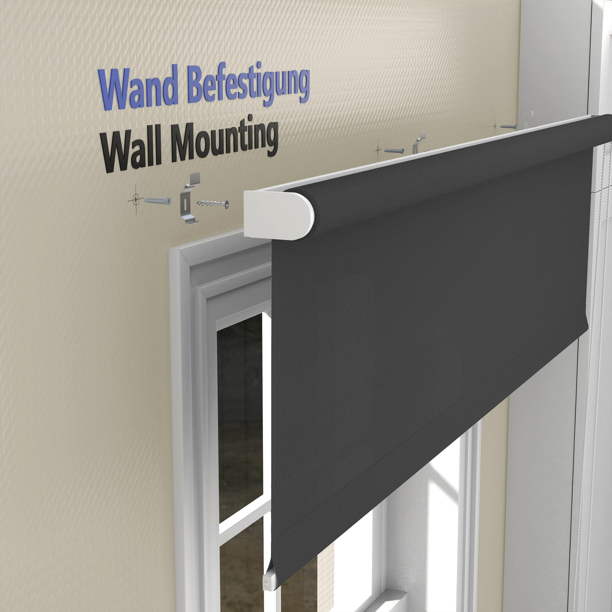 Thumbnail - Deco-Raum Rollo, Schwarz, Textil, 85x220 cm, Wohntextilien, Rollos & Jalousien, Rollos