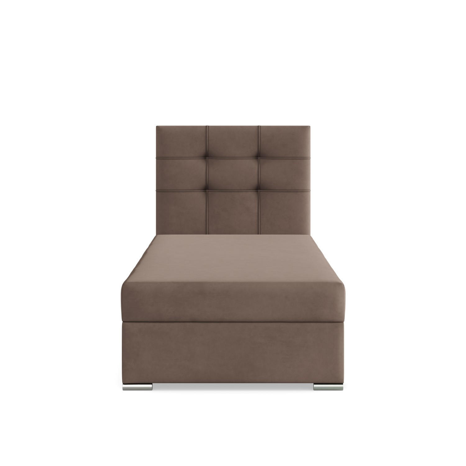 BOXBETT MIT KOPFTEIL 90x200 ELDA, Braun - Braun, Textil (90/200cm) - Mebligo