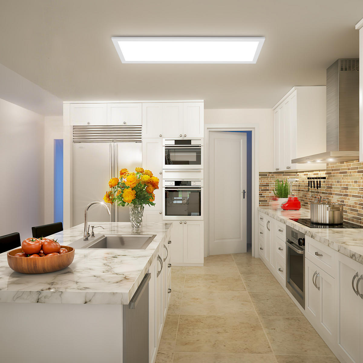 DECKENLEUCHTE PA1071EL LED Panel 58/20/3.9 CM - Weiß, Metall (58/20/3.9cm) - LOVHAUS