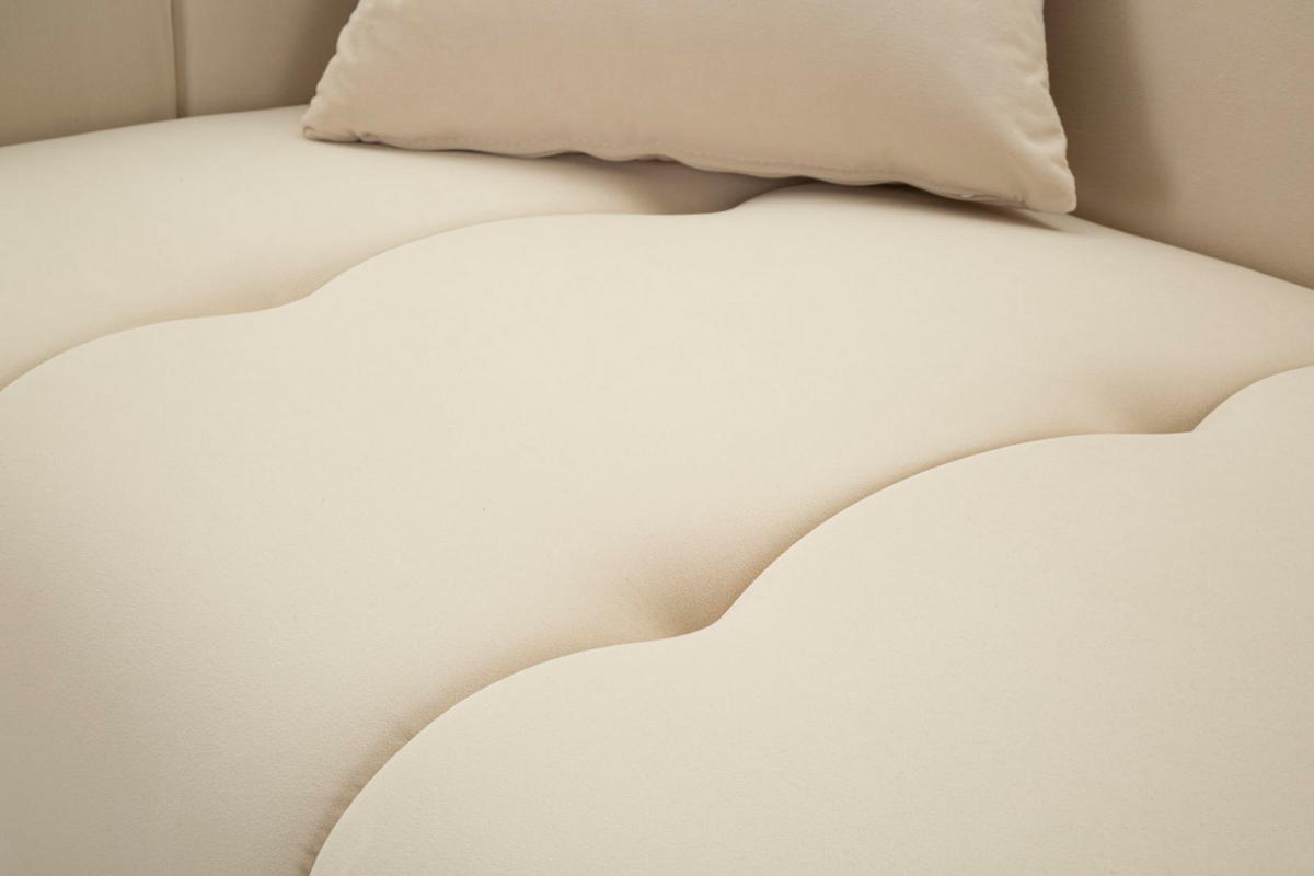 2-SITZER Sofa Samt Alma - Beige - Beige, Textil (81/71/155cm) - Pasmara