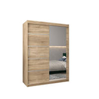SCHWEBETÜRENSCHRANK 200/150/62 2-türig - Silberfarben/Sonoma Eiche, Holz/Kunststoff (150/200/62cm) - Abiks Möbel