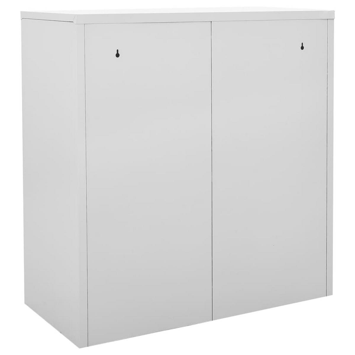 SCHLIESSFACHSCHRANK Hellgrau Und Blau 90/45/92,5 Cm Stahl - Blau, Metall (45/92.5/90cm) - vidaXL