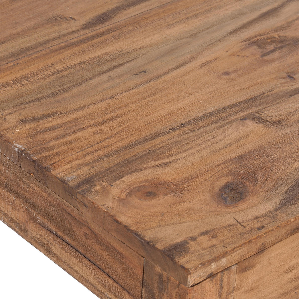 COUCHTISCH SQUARE 50 Recyclingholz massiv naturfarben - Naturfarben, Holz (50/50/50cm) - DESIGN DELIGHTS