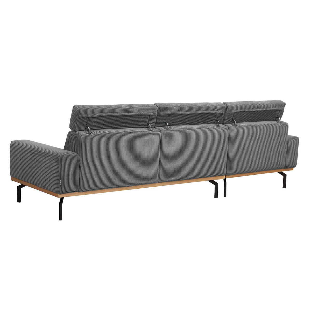 ECKSOFA mit Longchair links Katrien Cordstoff anthrazit - Anthrazit, Kunststoff (135/280cm) - 58aufmkessel