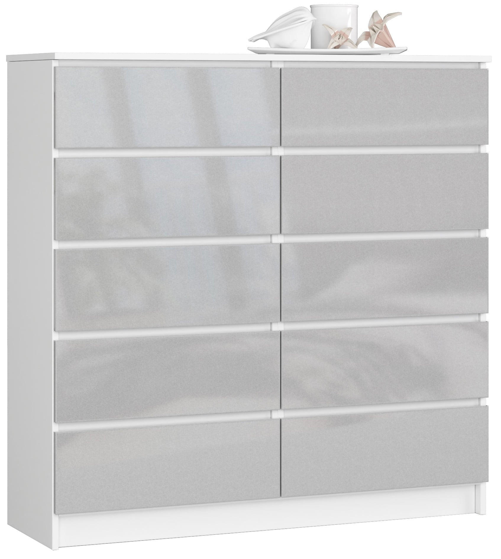 KOMMODE Weiß, Metallisch Glanz 121/120/40 - Weiß, Holzwerkstoff (120/121/40cm) - RAUMHIRSCH FURNITURE