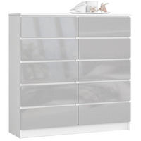 KOMMODE Weiß, Metallisch Glanz 121/120/40 - Weiß, Holzwerkstoff (120/121/40cm) - RAUMHIRSCH FURNITURE