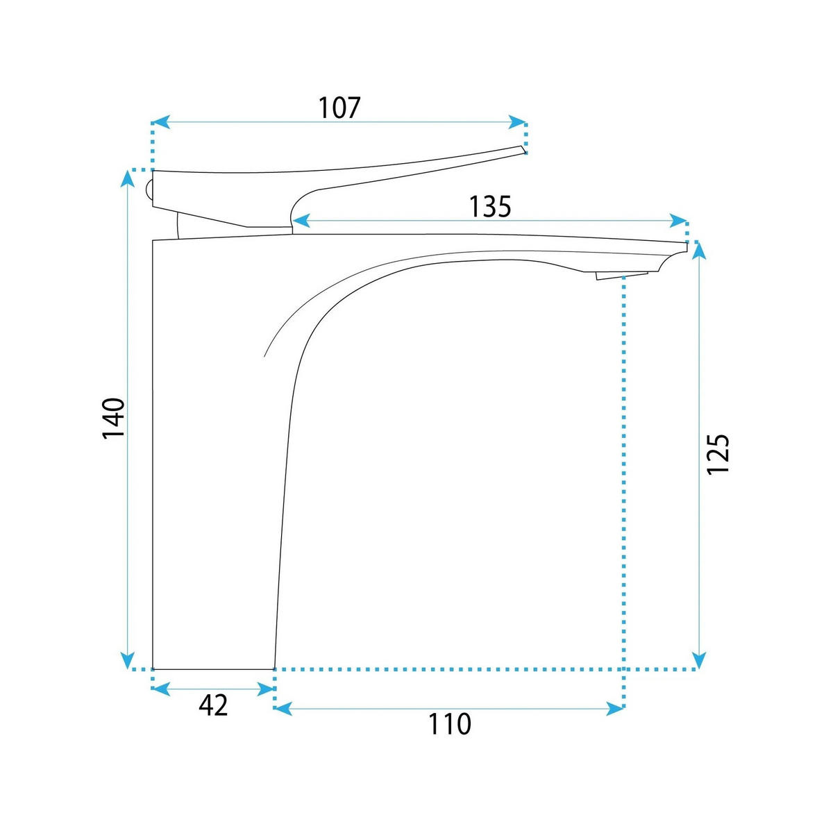 WASCHBECKENARMATUR Premium Rea Vision Chrome Low - Chromfarben, Metall (4.2/14/15.2cm) - REA
