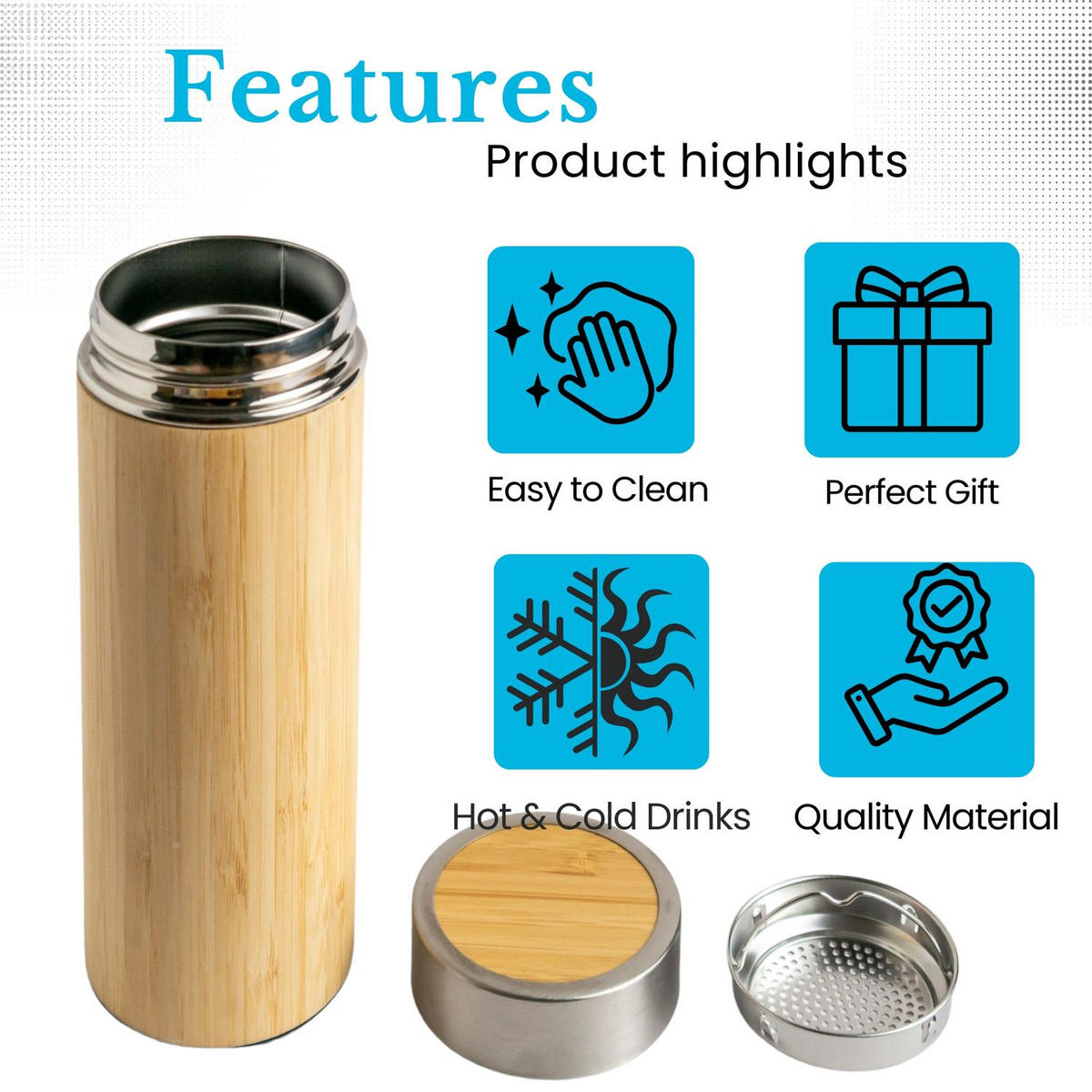 THERMOSFLASCHE 350 ml - Multicolor, Metall (0.35L) - Intirilife