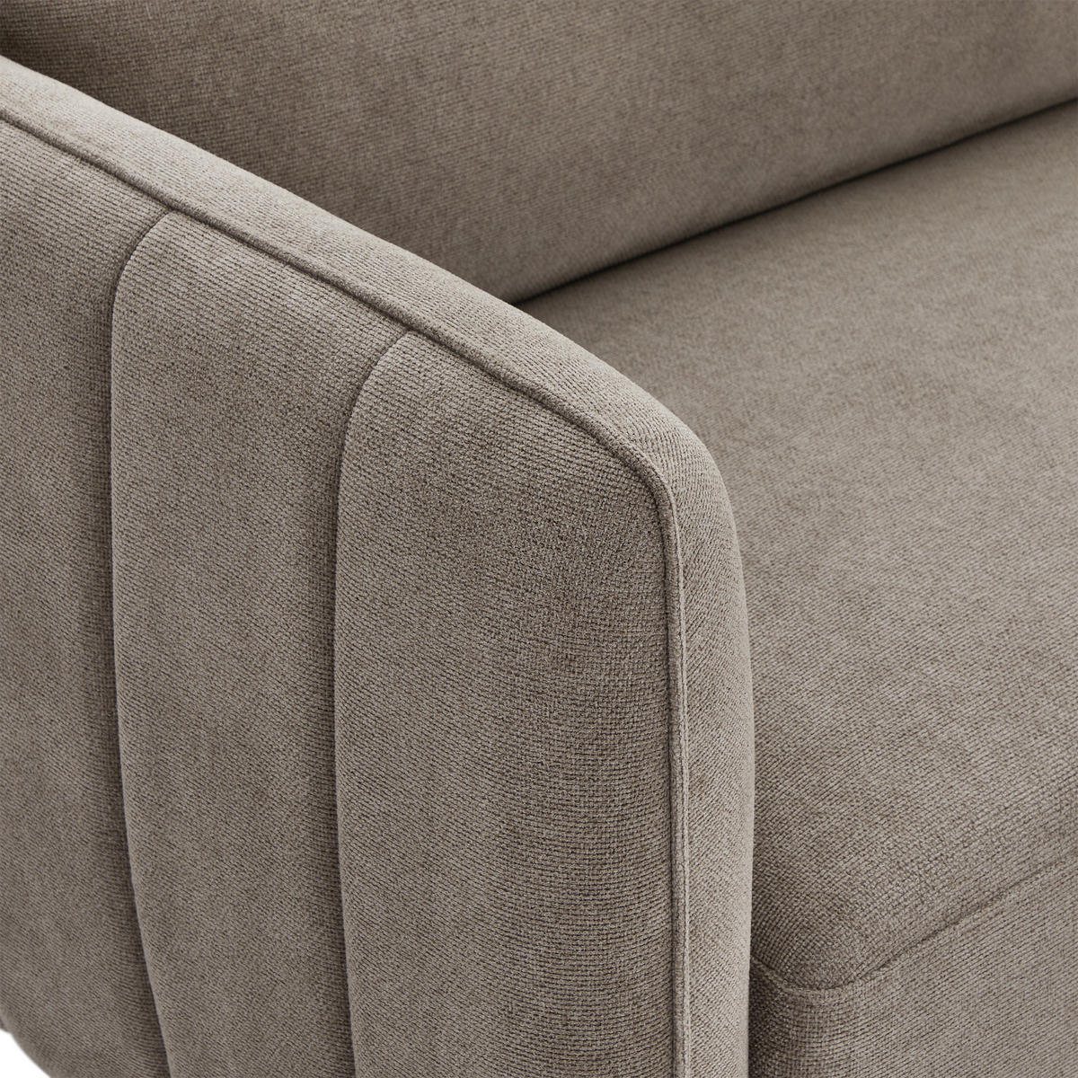 DREISITZER-SOFA Webstoff Beige - Beige/Schwarz, Textil/Metall (197/85/85cm) - Furnhouse