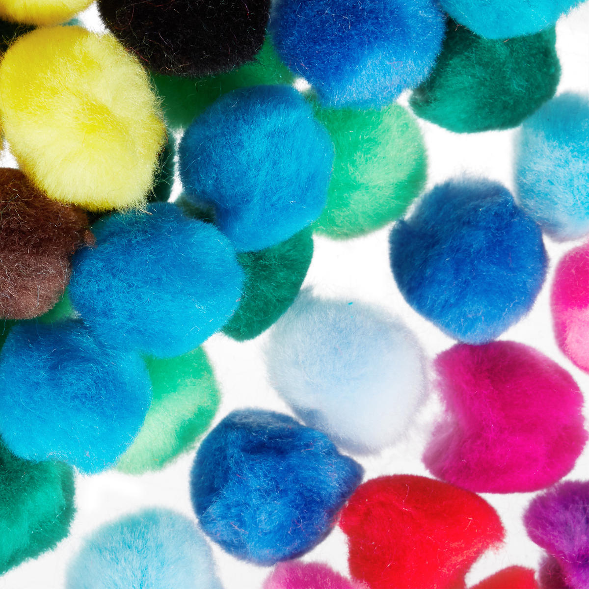 200XPOMPONS - Multicolor, Kunststoff/Textil (2/2/2cm) - Relaxdays