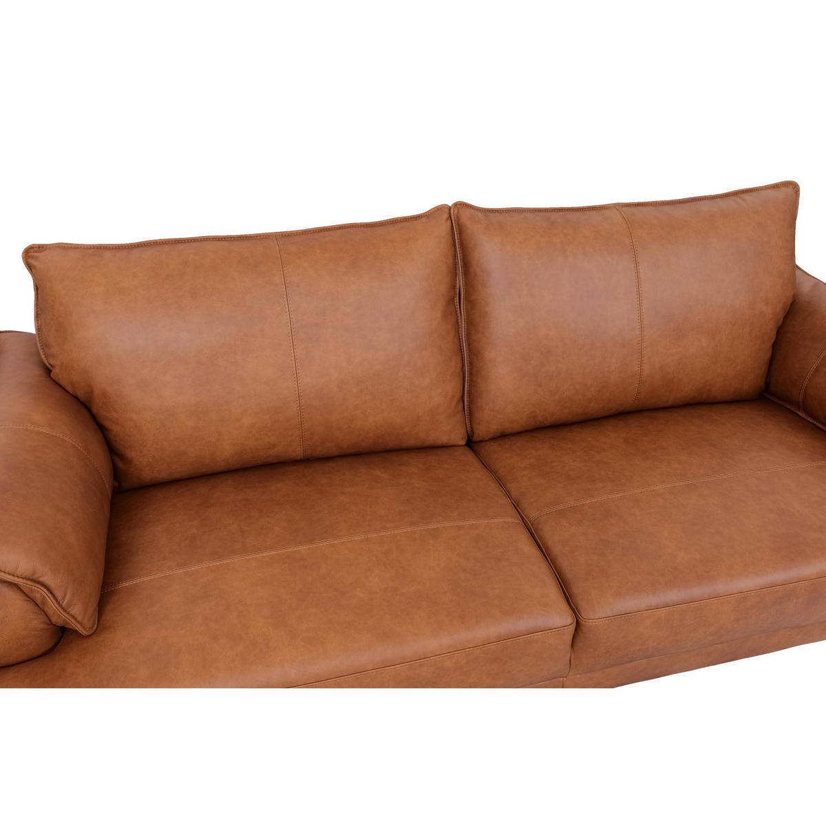 DREISITZER-SOFA Echtleder Braun - Schwarz/Braun, Leder/Metall (195/88/90cm) - Furnhouse
