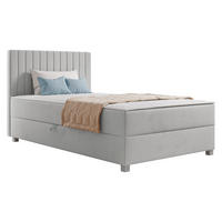 BOXBETT Viki - Silberfarben/Hellgrau, Holzwerkstoff/Kunststoff (120/200cm) - MIRJAN24