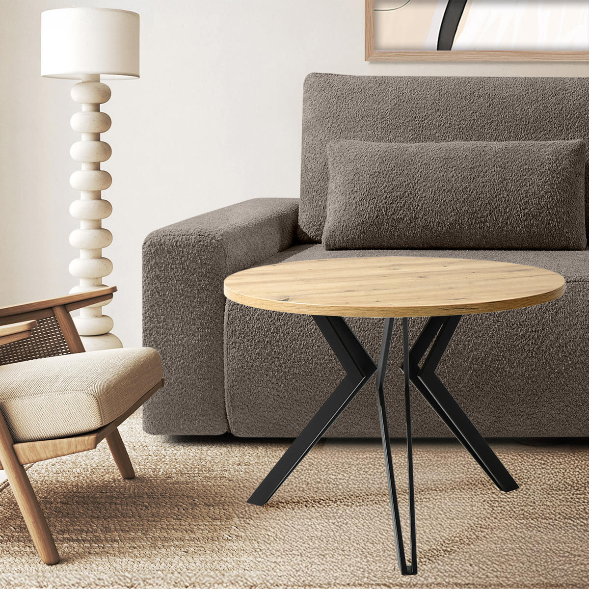 COUCHTISCH TETRO Kaffeetisch - Eiche Artisan, Holzwerkstoff/Metall (65/65/51cm) - KONSIMO®
